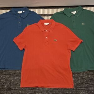 Lacoste Men's Polo Shirt Trio - Red, Blue, Green XL